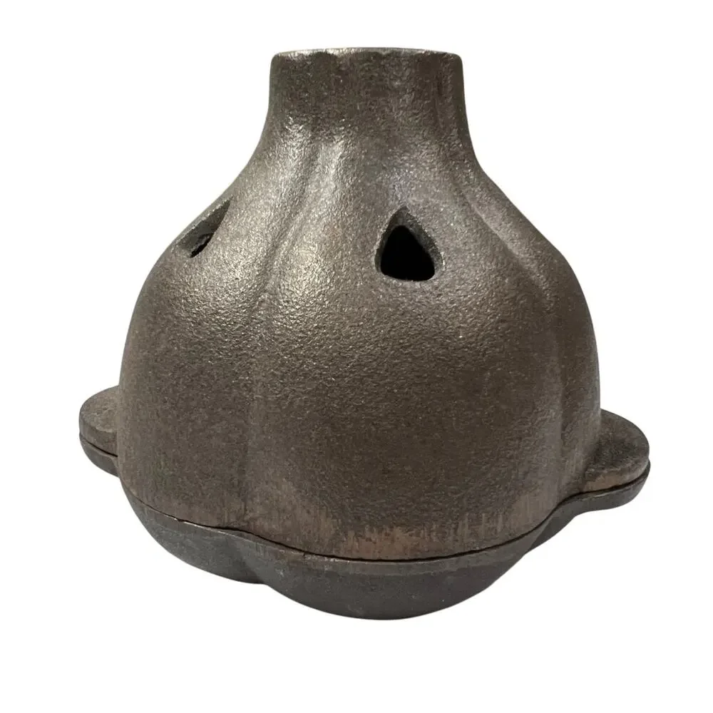 Cast Iron Garlic Roaster Base and Lid with Handle Heavy Duty Oven BBQ Grill